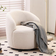 Ivory Teddy Swivel Cuddle Chair 360° Boucle Tub Armchair