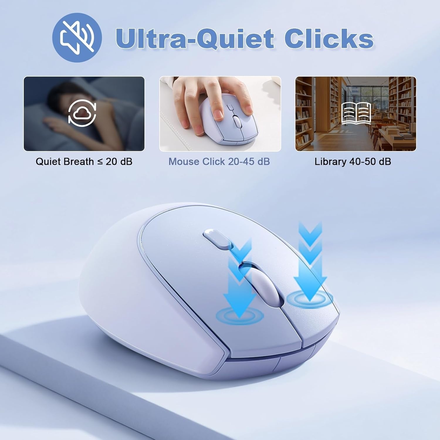 Silent Wireless Mouse 2.4GHz 1600 DPI Cute Portable Laptop PC