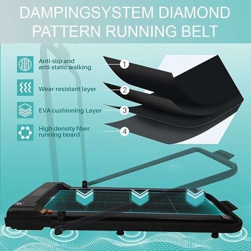 Under Desk Walking Pad Treadmill Foldable 1-10Km/H 2HP Home Cardio Gym