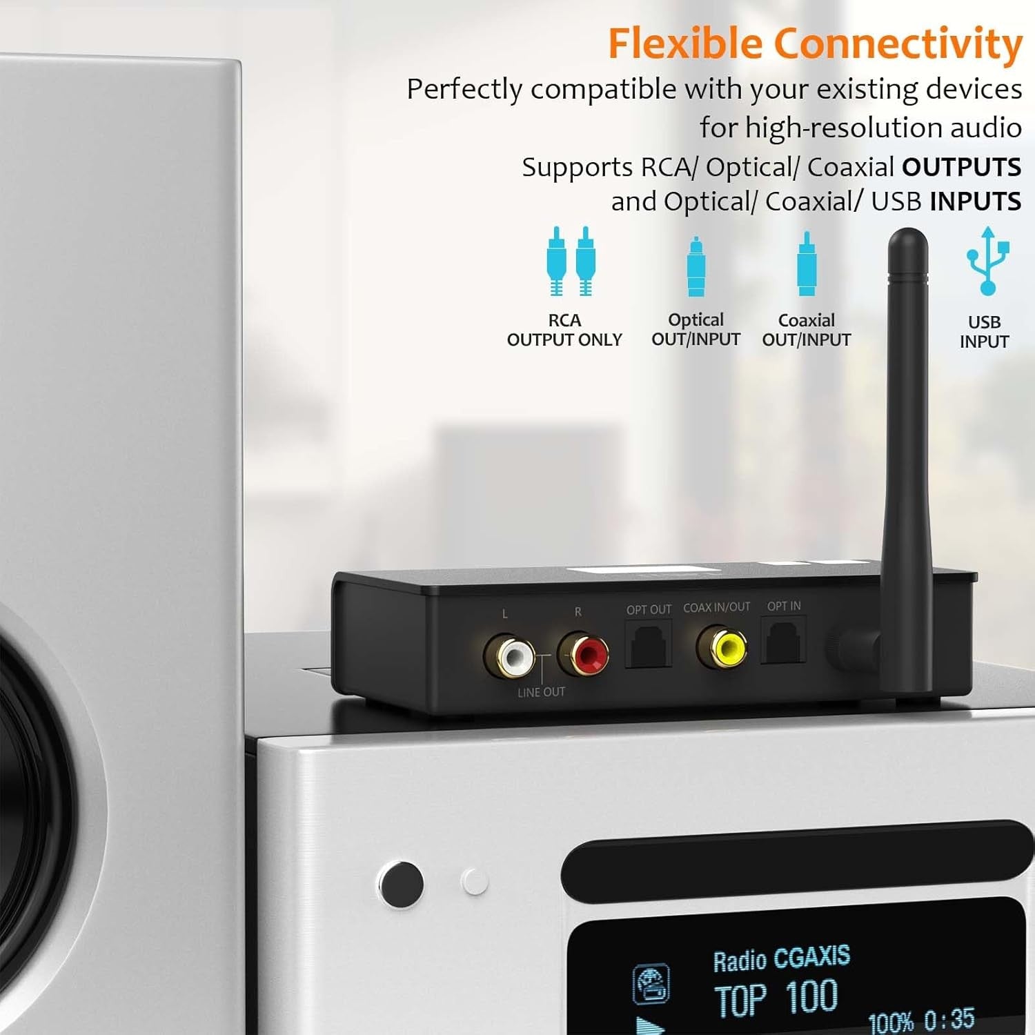 Bluetooth 5.0 HiFi Transmitter Receiver DAC LDAC aptX HD OLED