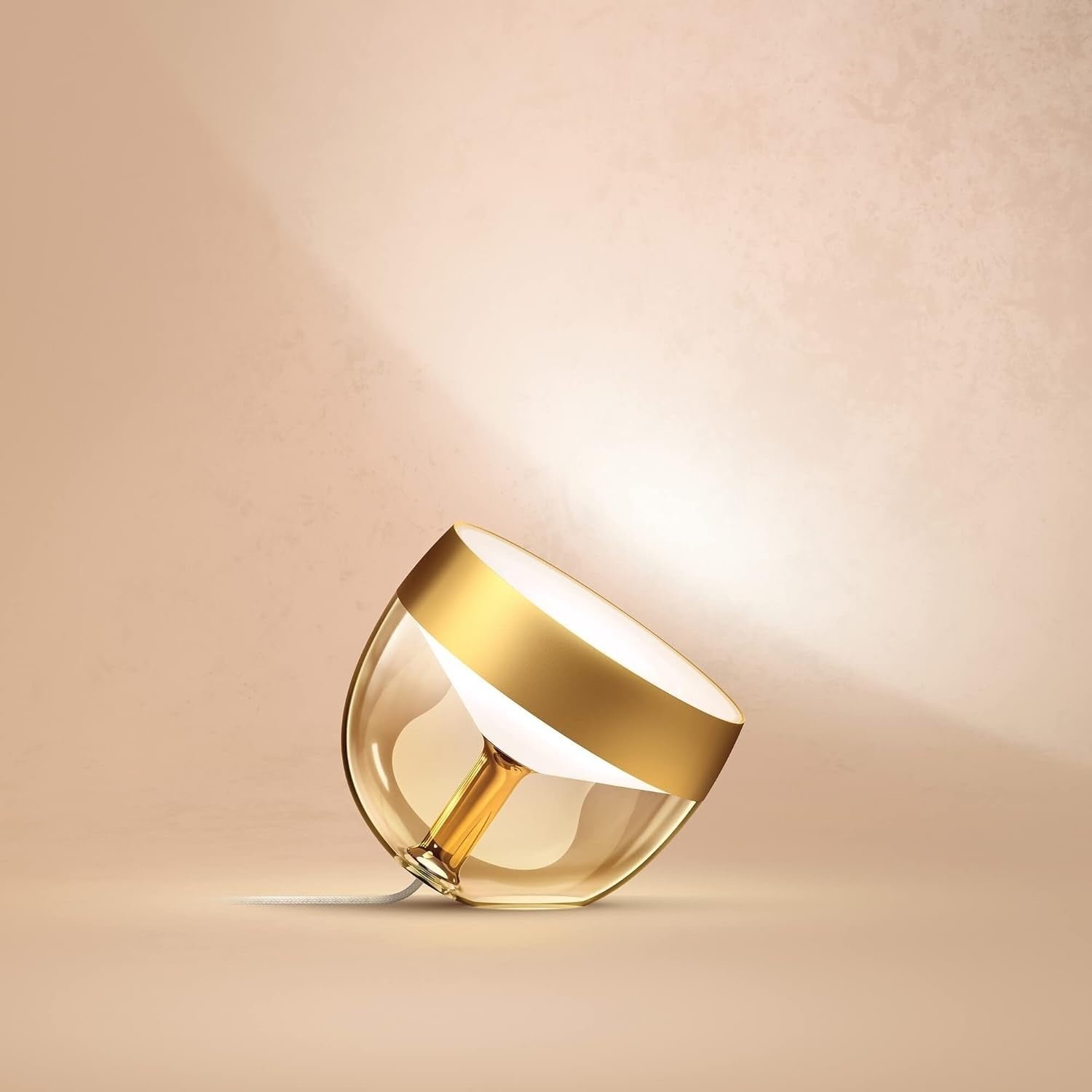 Smart Color Ambiance Table Lamp with Alexa & Bluetooth, Gold Finish