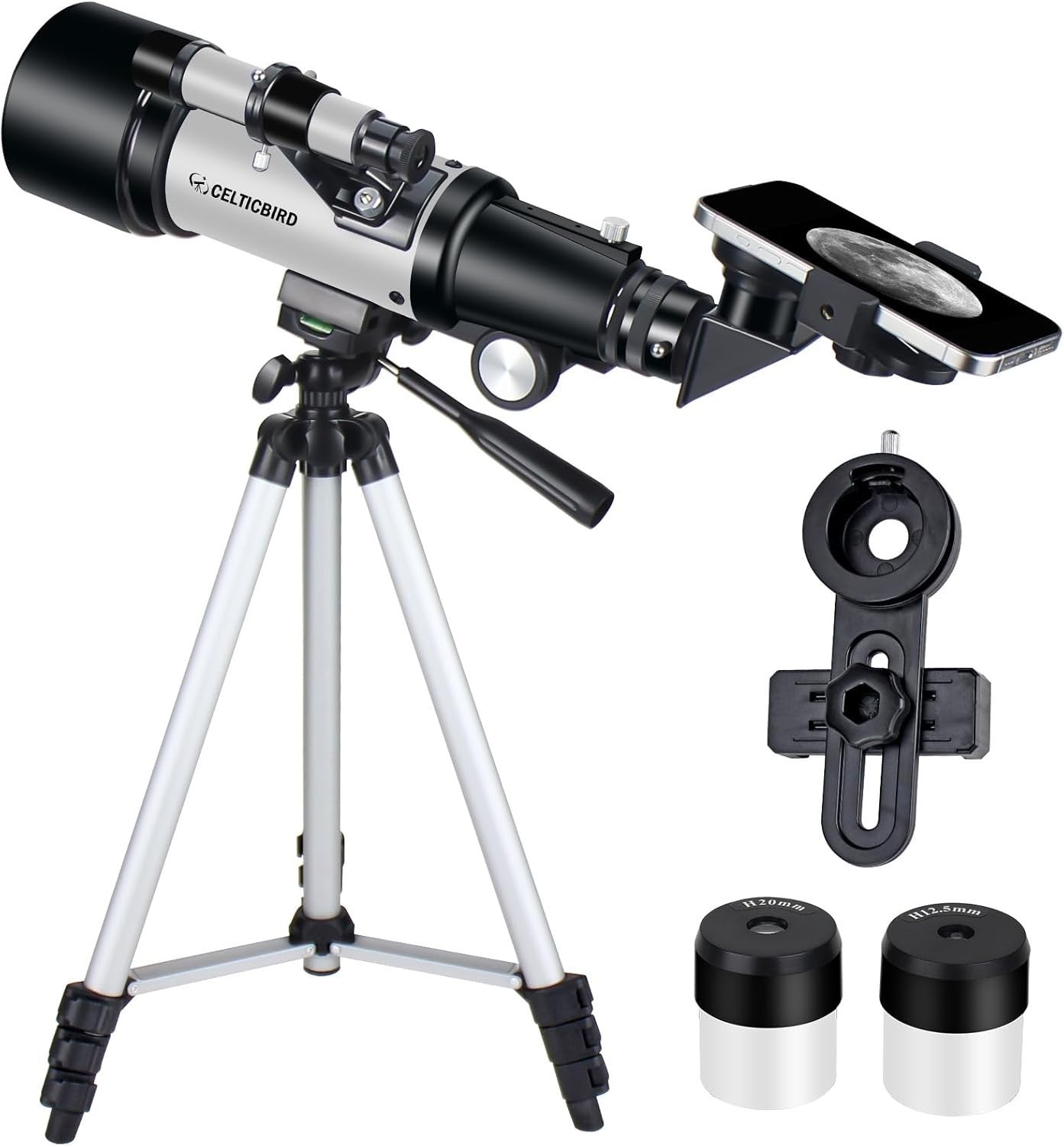 70mm Aperture 400mm Astronomical Refracting Telescope for Kids & Adults