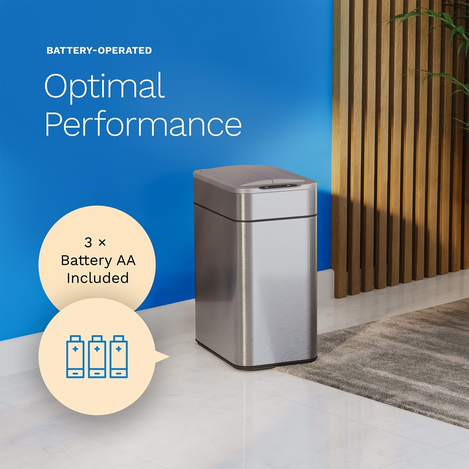 49L Touchless Kitchen Bin Sensor Butterfly Lid Stainless Steel