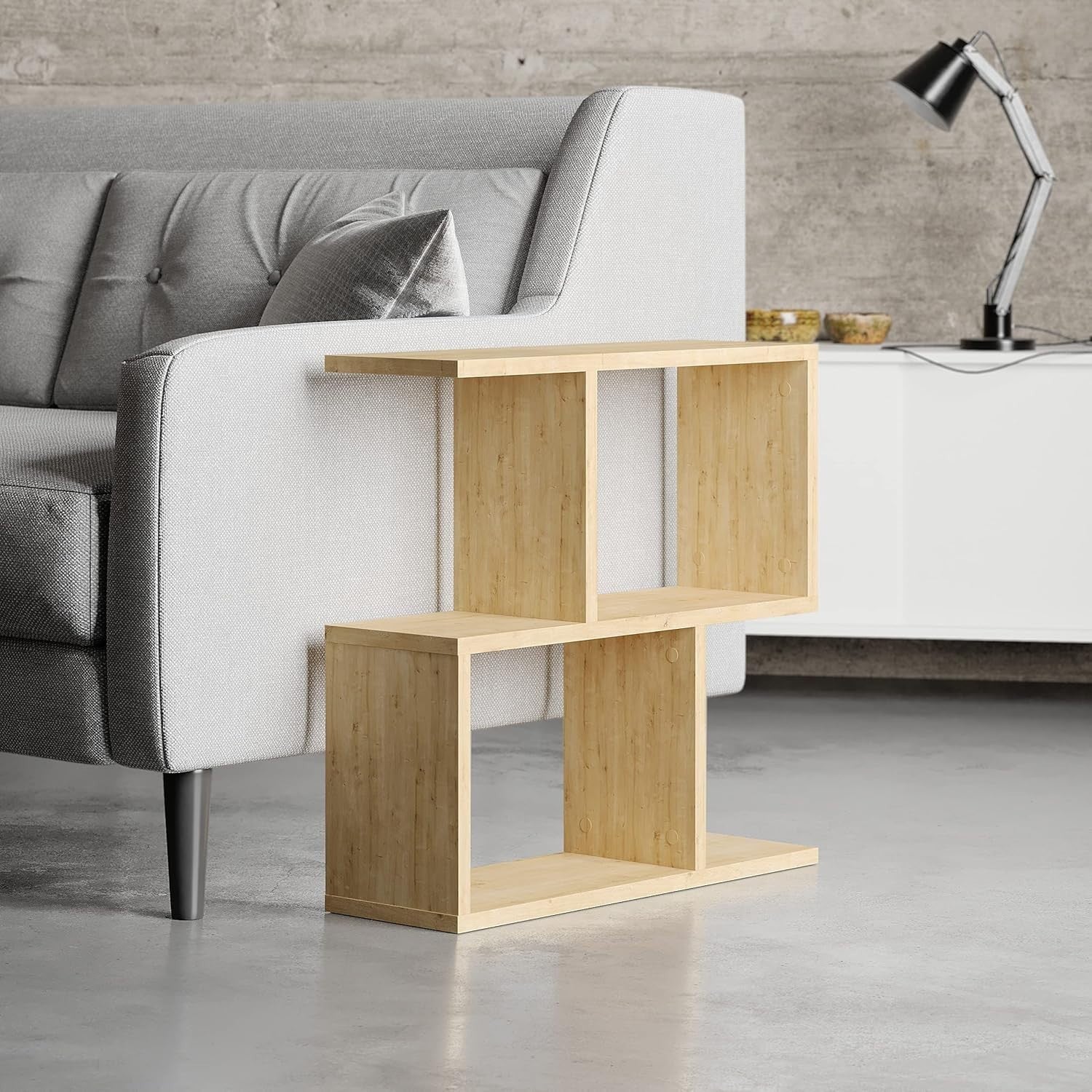 Oak 2-Tier Storage Side Table – Slim, Versatile Organizer, Easy Assembly