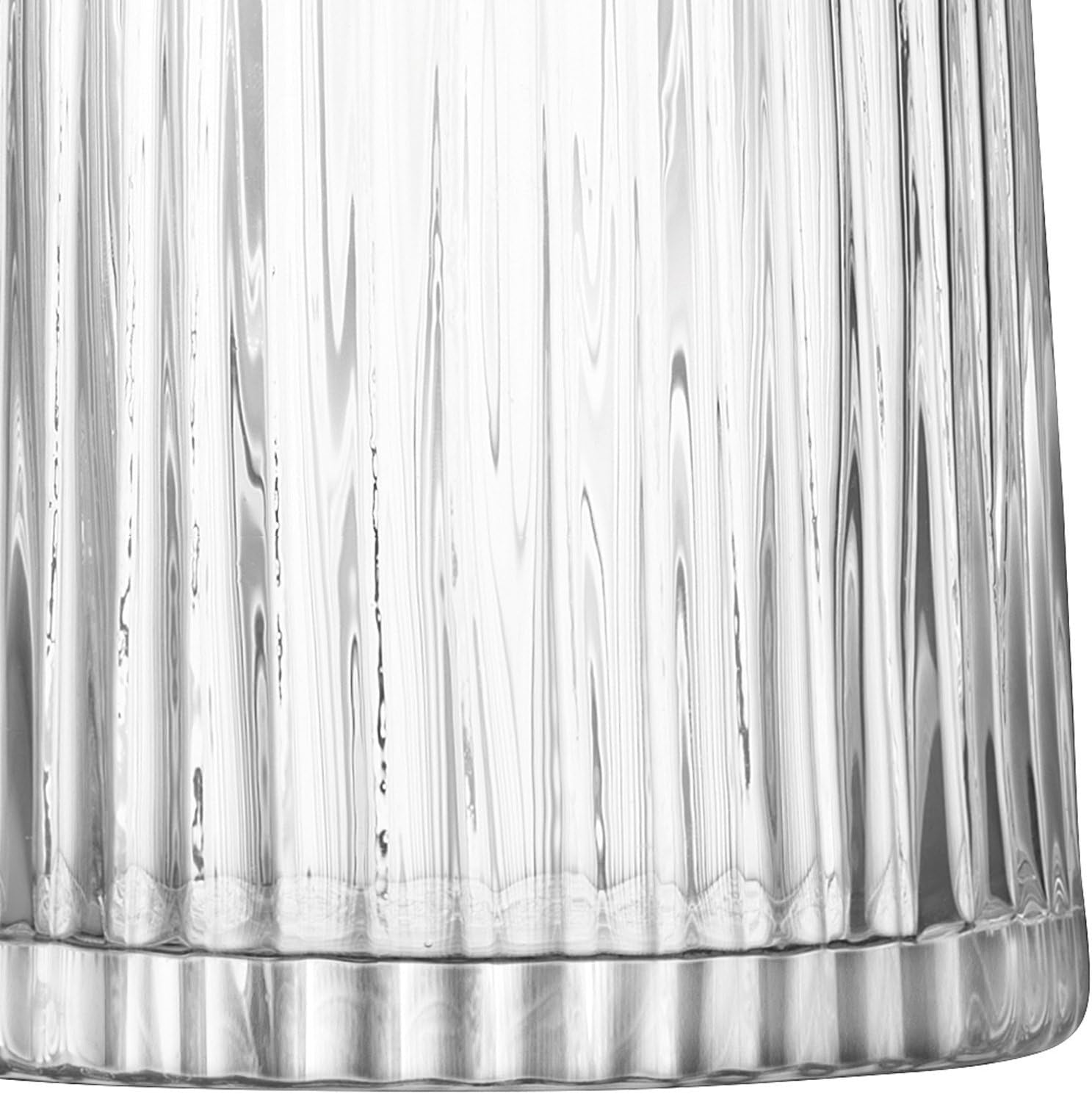 Clear Pleated Glass Vase 20cm Tall Modern Flower Vase Minimal Home Decor