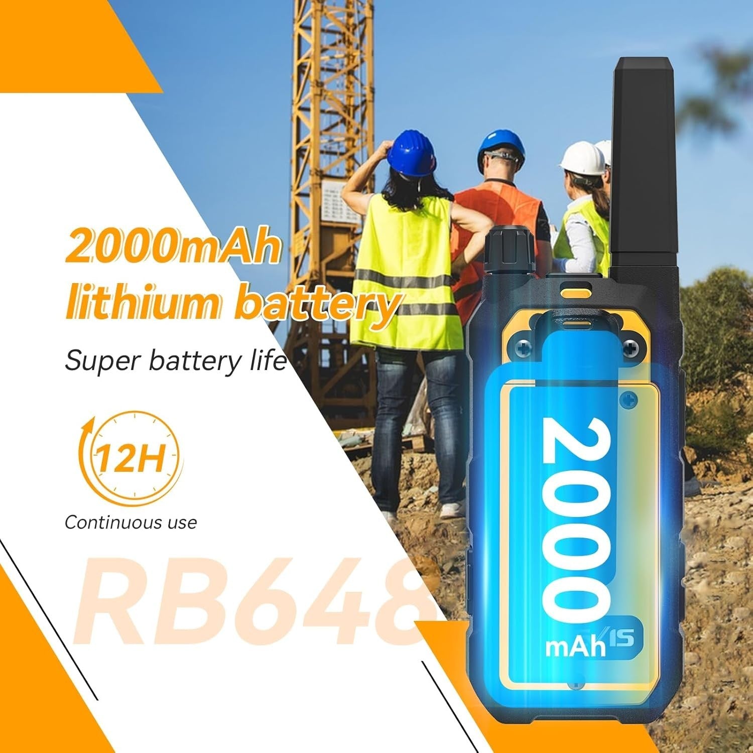 IP67 Waterproof Walkie Talkies Dual PTT SOS Heavy Duty 4 Pack