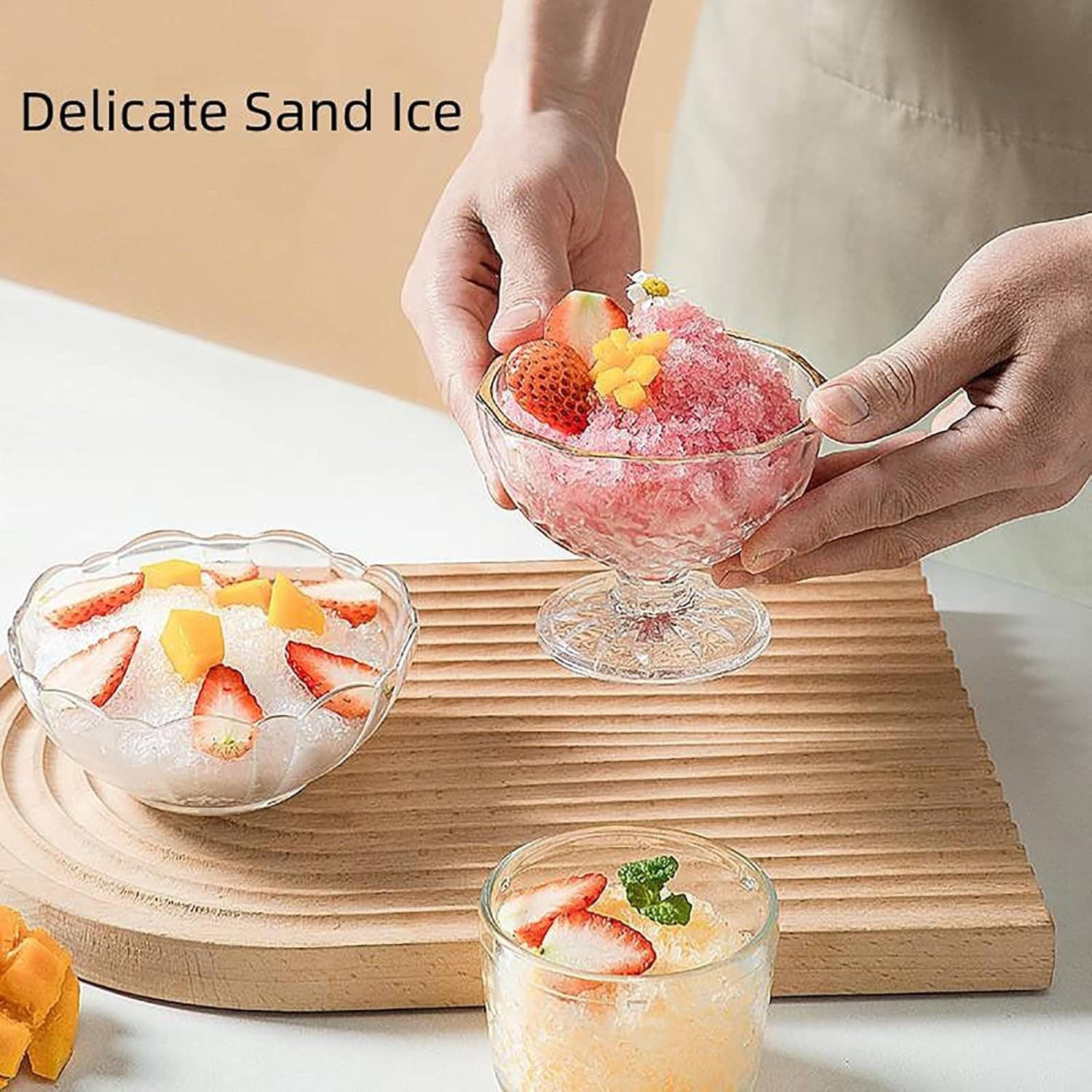 Manual Ice Crusher Snow Cone Maker Hand Crank Shaved Ice Machine