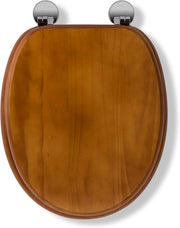 Davos Flexi-Fix Wooden Toilet Seat Antique Pine Adjustable Hinges Antibacterial