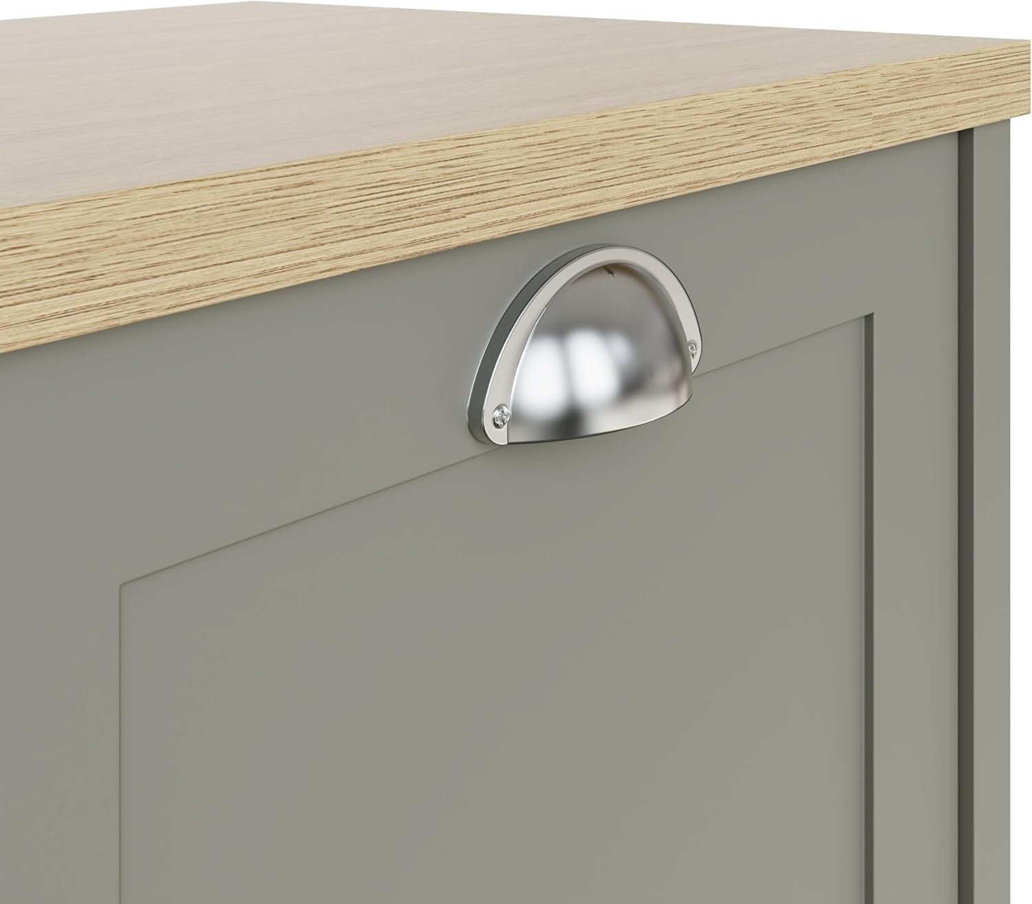 Grey Shoe Cabinet 2 Door Storage Unit with Adjustable Shelves Hallway