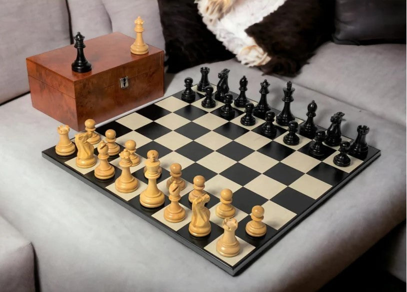 Luxury Winchester Chess Set 20" Board & Burl Box | Weighted Staunton Pieces