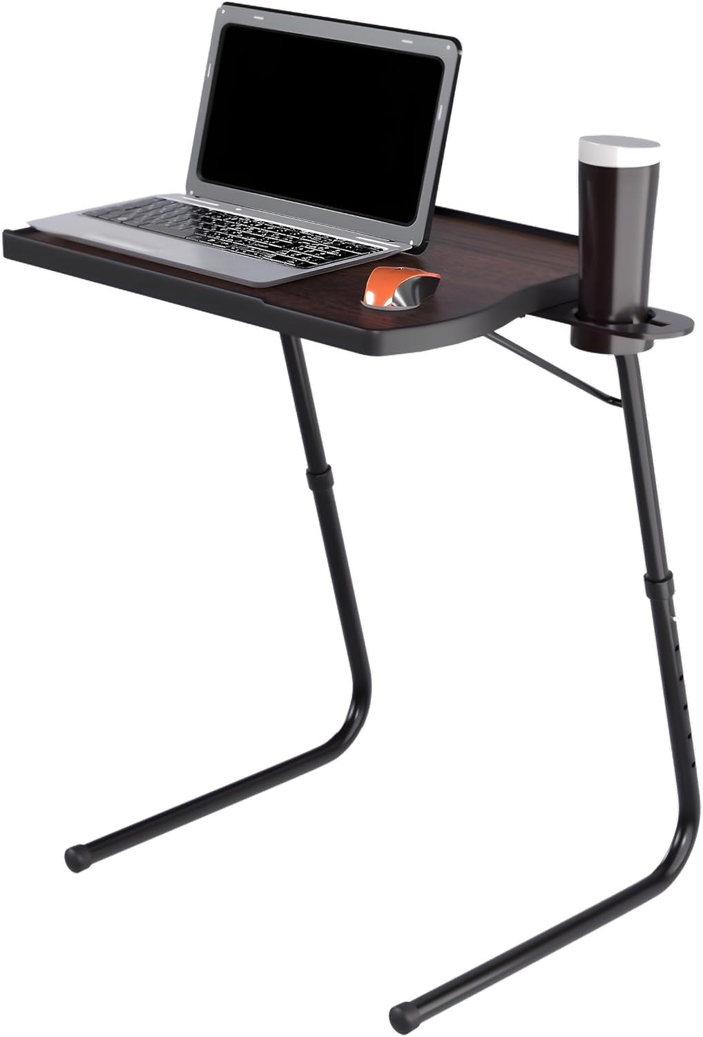 Adjustable Folding Bedside Table Laptop Desk Portable Overbed Tray Walnut
