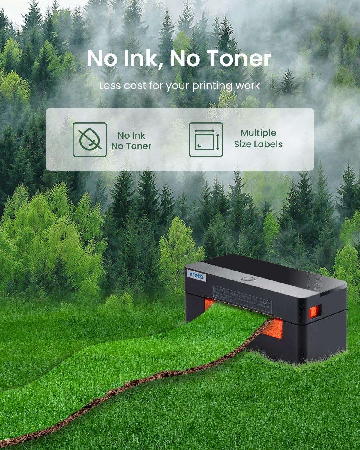 4x6 Wireless Thermal Shipping Label Printer USB Barcode Black Small Biz