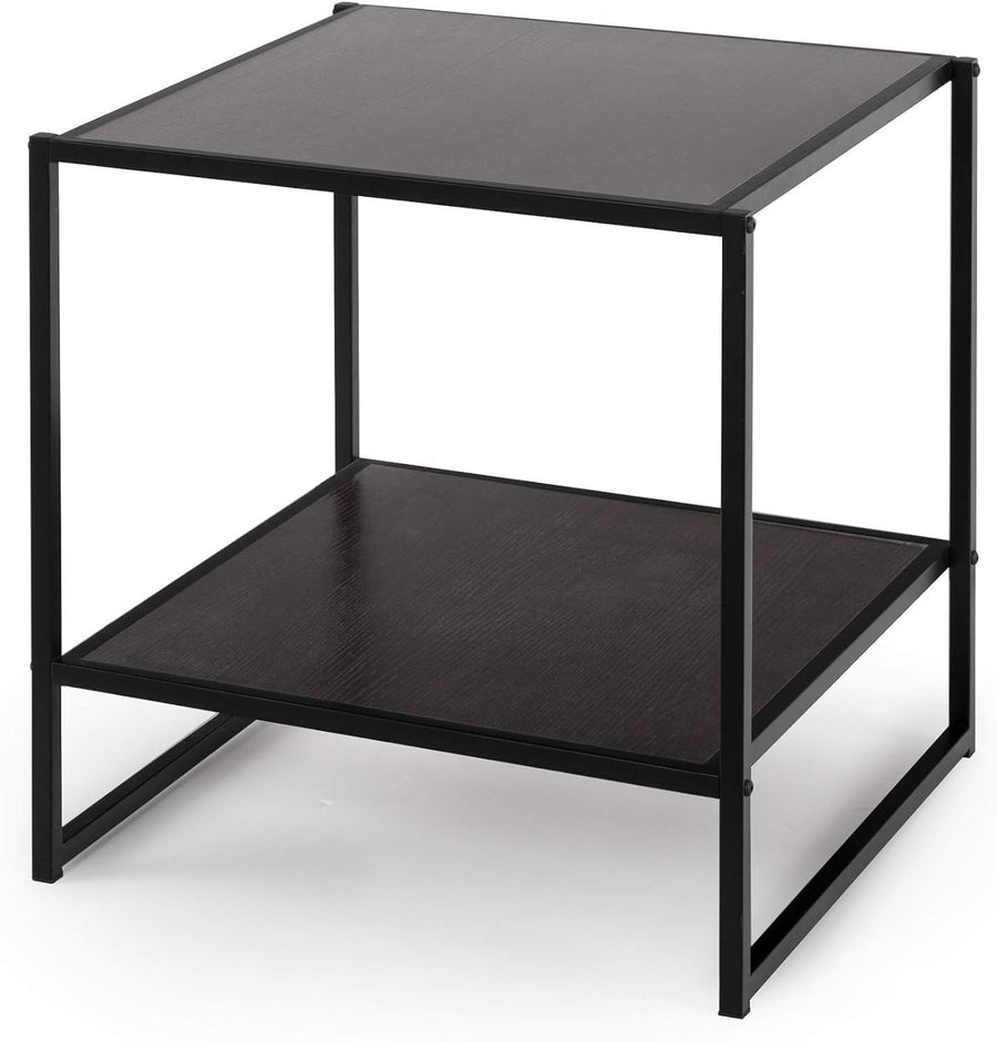Square Side Table 51x51x51 cm | Nightstand & End Table w/ Shelf