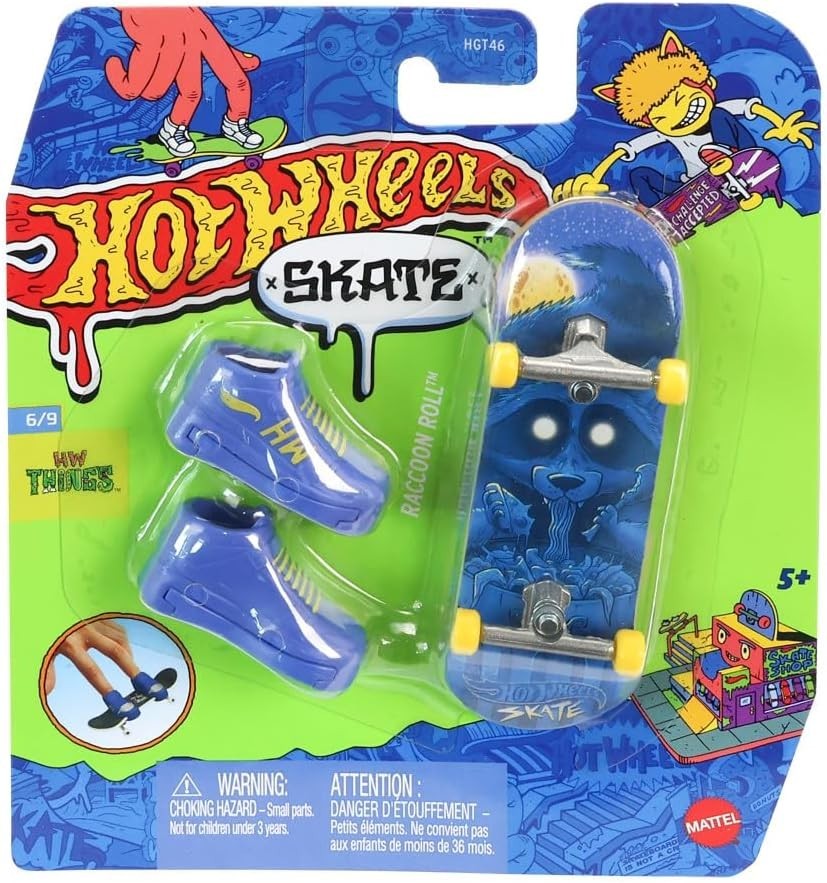 Hot Wheels Fingerboard Skate Single Board Raccoon Roll Toy Kids Gift
