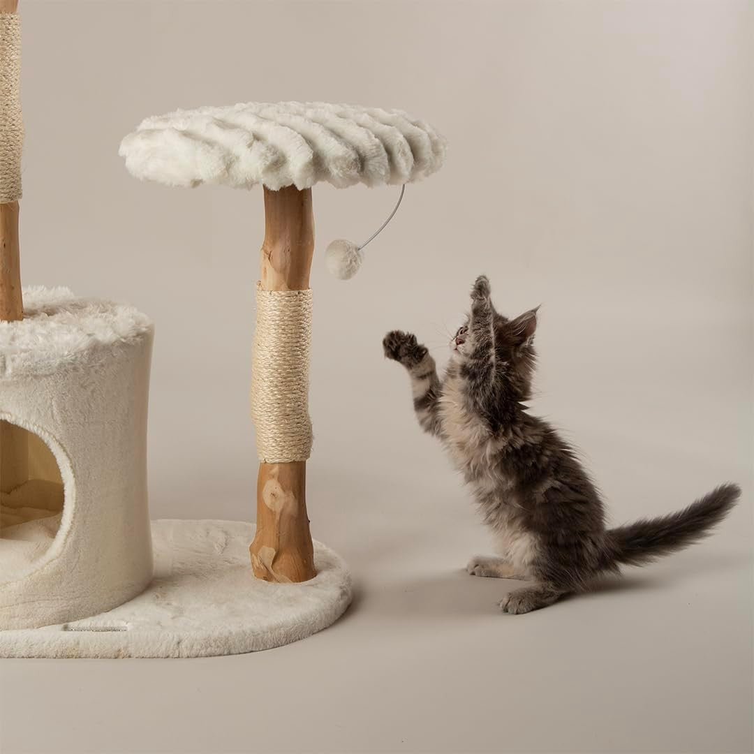 Large Cat Scratching Tree Tower with Condo Perch Hammock Plush Platforms