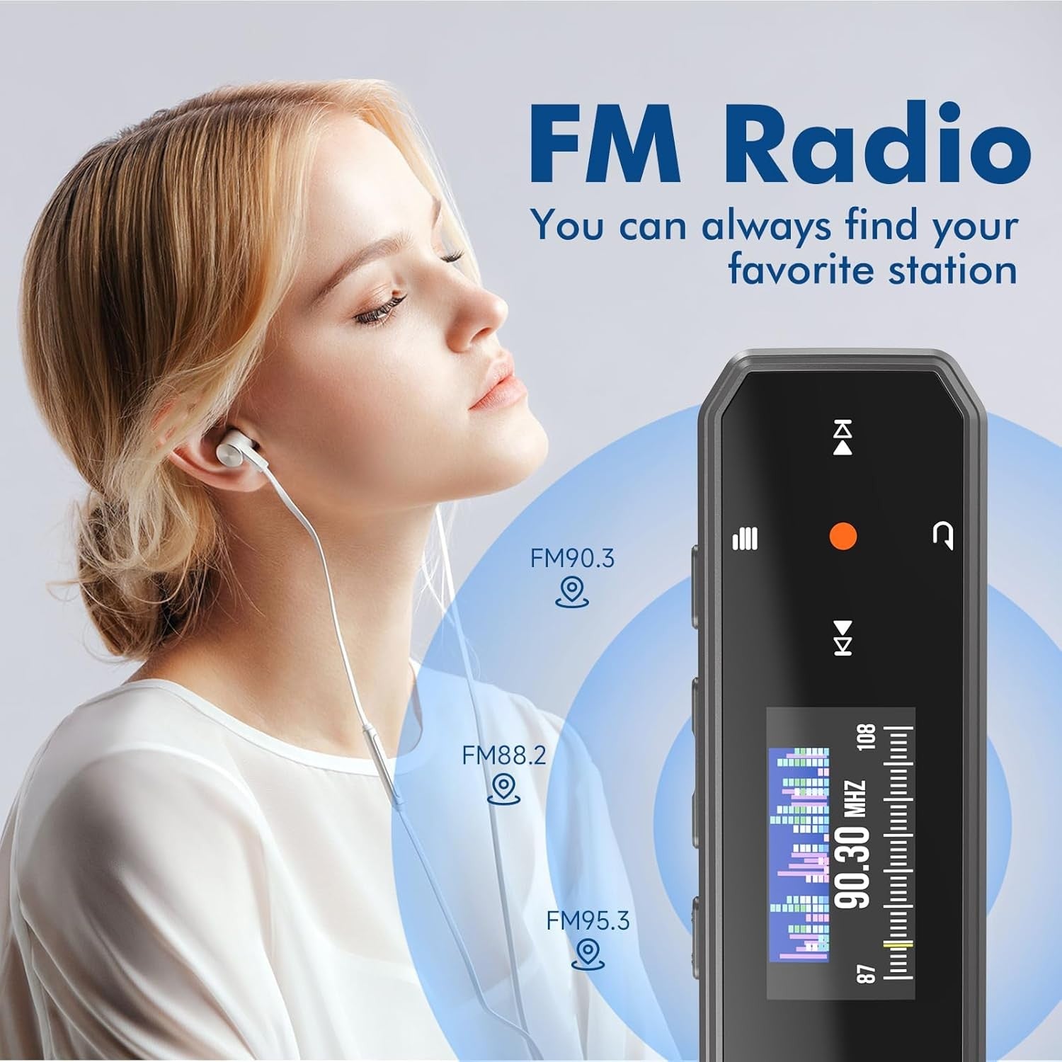 64GB Bluetooth 5.3 MP3 Player FM Radio USB-C Clip Portable Music