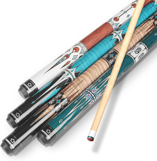 57" Pro Pool Cue Set Low Deviation 13mm Maple 2-Piece 18-21oz