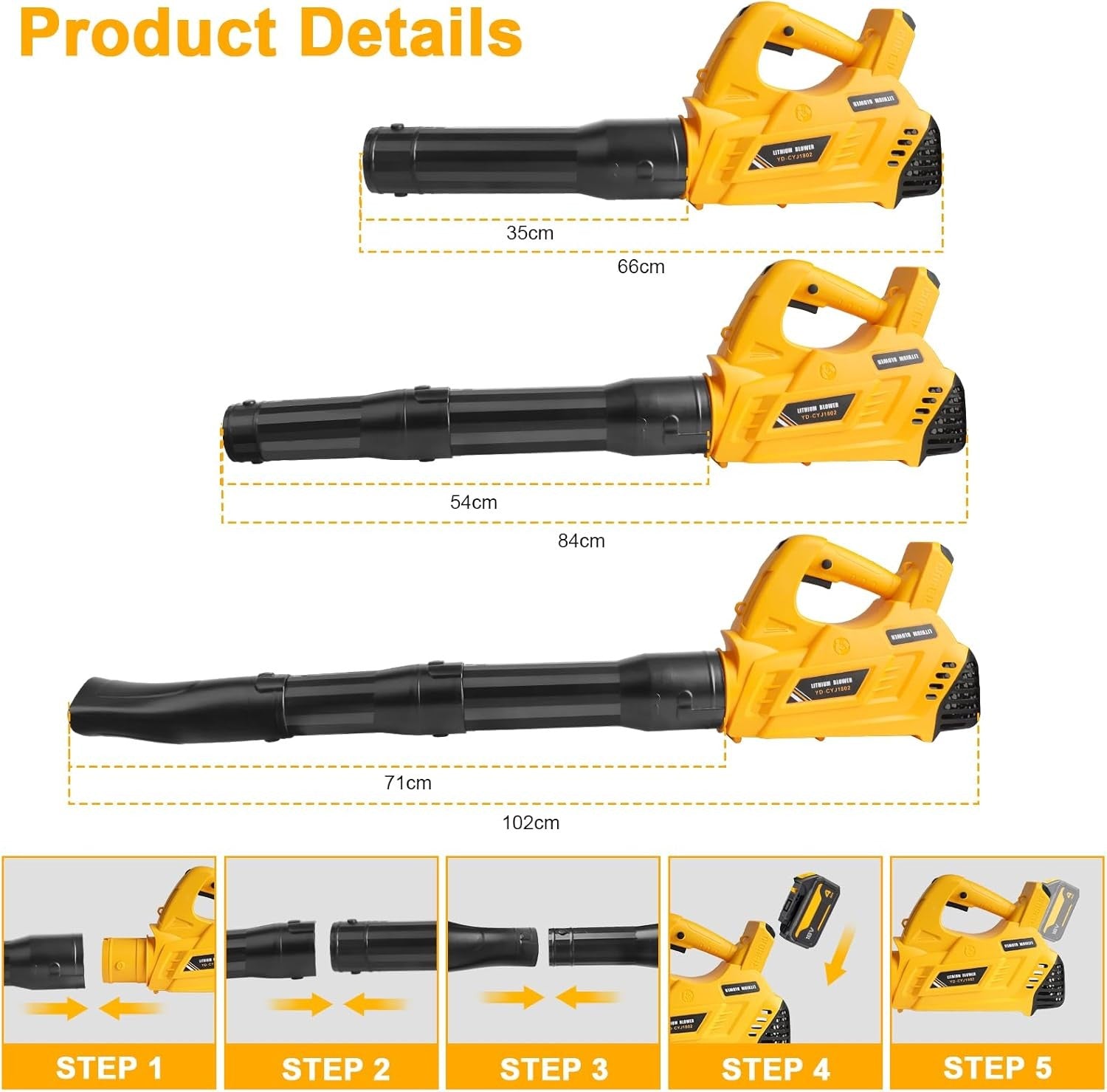 Cordless Leaf Blower 18V 6 Speed Handheld Air Duster Garden Cleaning