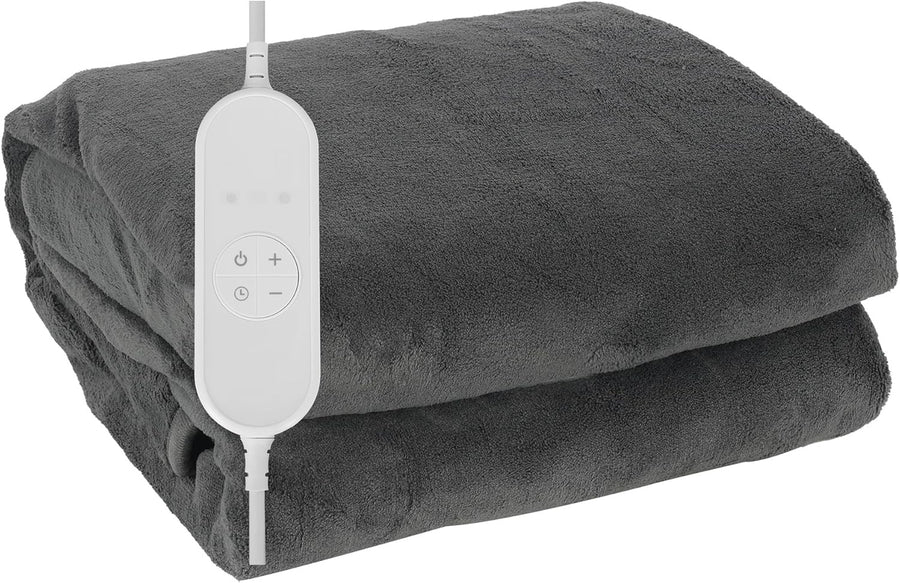 Electric Heated Throw Blanket Fleece 9 Heat Settings Auto Shut Off Timer