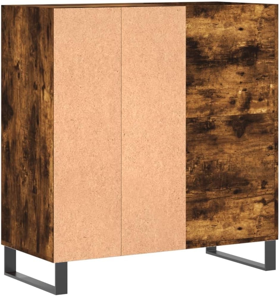 Modern Smoked Oak Vinyl Record Cabinet – Sturdy Storage & Display Unit