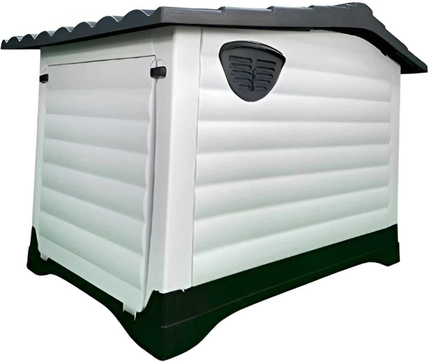 Outdoor Plastic Dog Kennel with Ramp Door, Weatherproof & Easy Clean 111x84x80cm