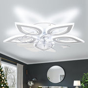 55CM Ceiling Fan with Light, 6-Speed, Remote, White, LED