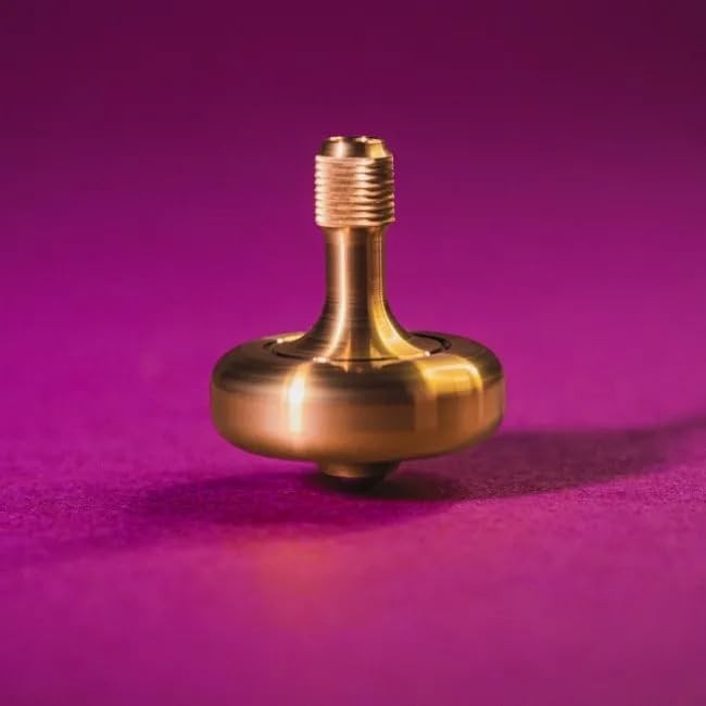 Precision Brass Spinning Top Desk Fidget Kinetic Stress Relief Toy