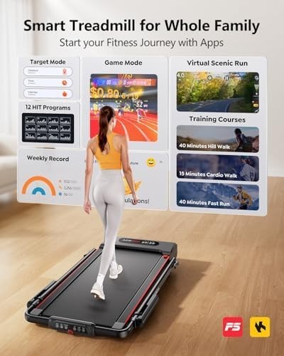 Foldable Walking Pad Treadmill 2.5HP 12KM/H LED Incline Home Gym