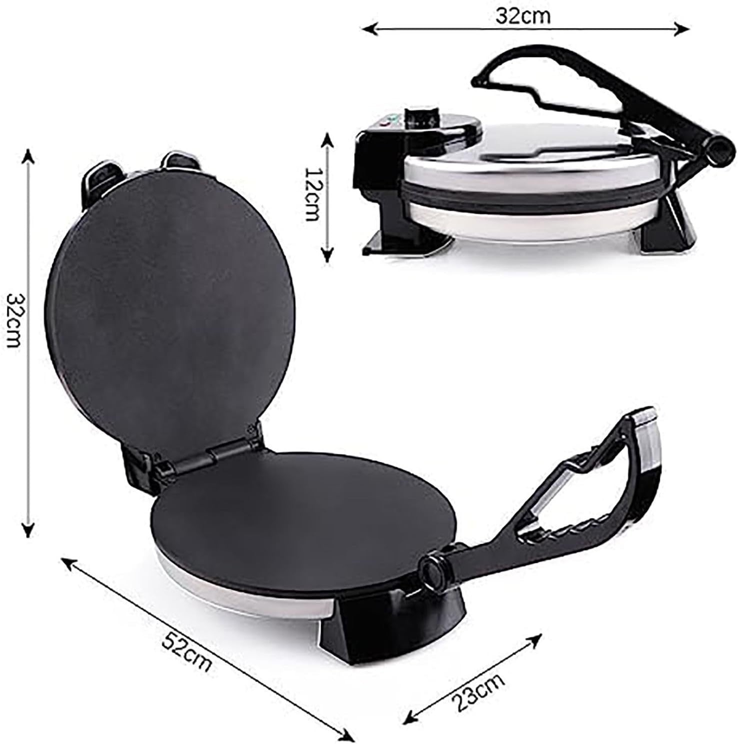 Electric Crepe & Pancake Maker 1400W Non-Stick Double-Sided Roti Chapati Machine