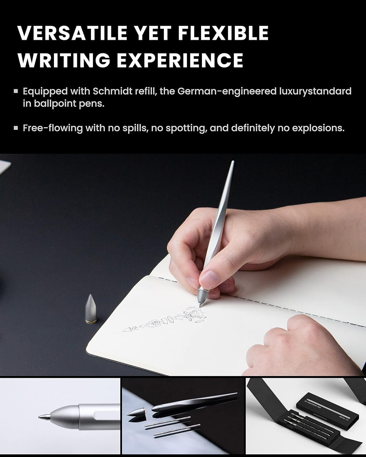 Hoverpen Interstellar Edition Roller Ball Pen Starlight Silver Silver Ink Model