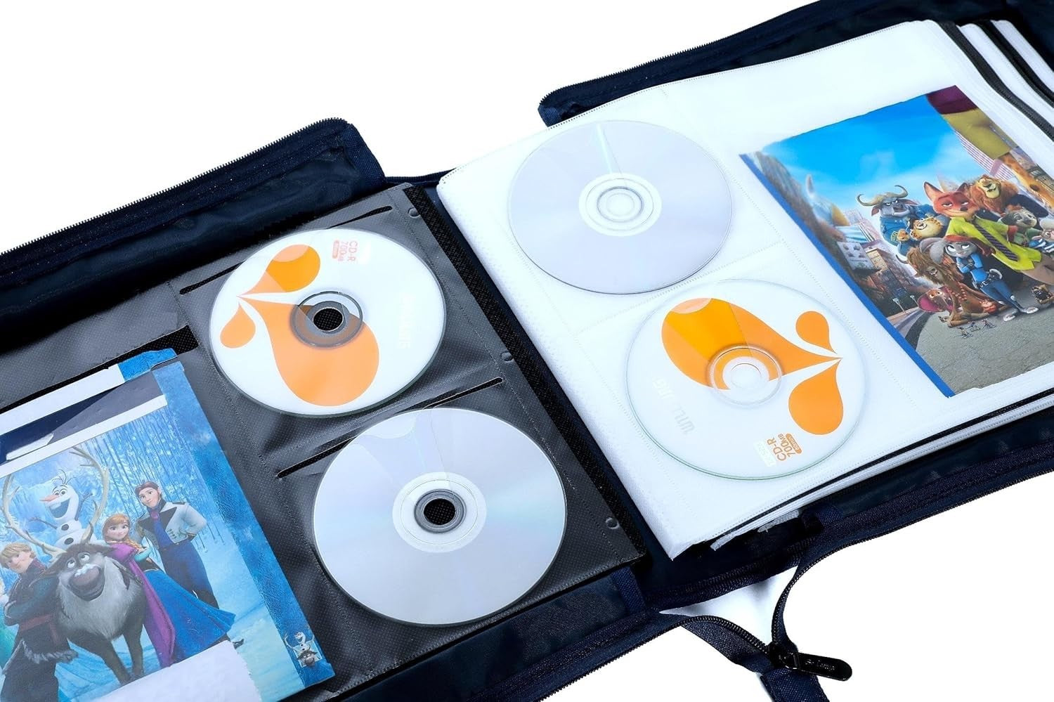 128 Disc CD DVD Blu Ray Storage Wallet Binder Case Album Organizer Blue