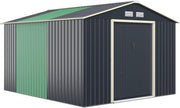Metal Garden Shed Outdoor Storage 9x6FT Lockable Sloped Roof + Extension