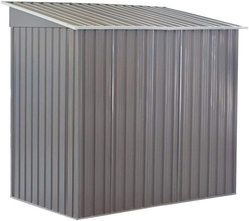 Lockable 6x4ft Outdoor Metal Garden Shed Tool Storage Grey