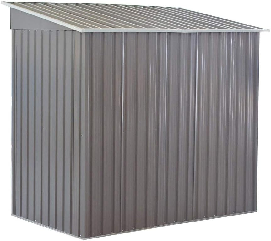 Lockable 6x4ft Outdoor Metal Garden Shed Tool Storage Grey