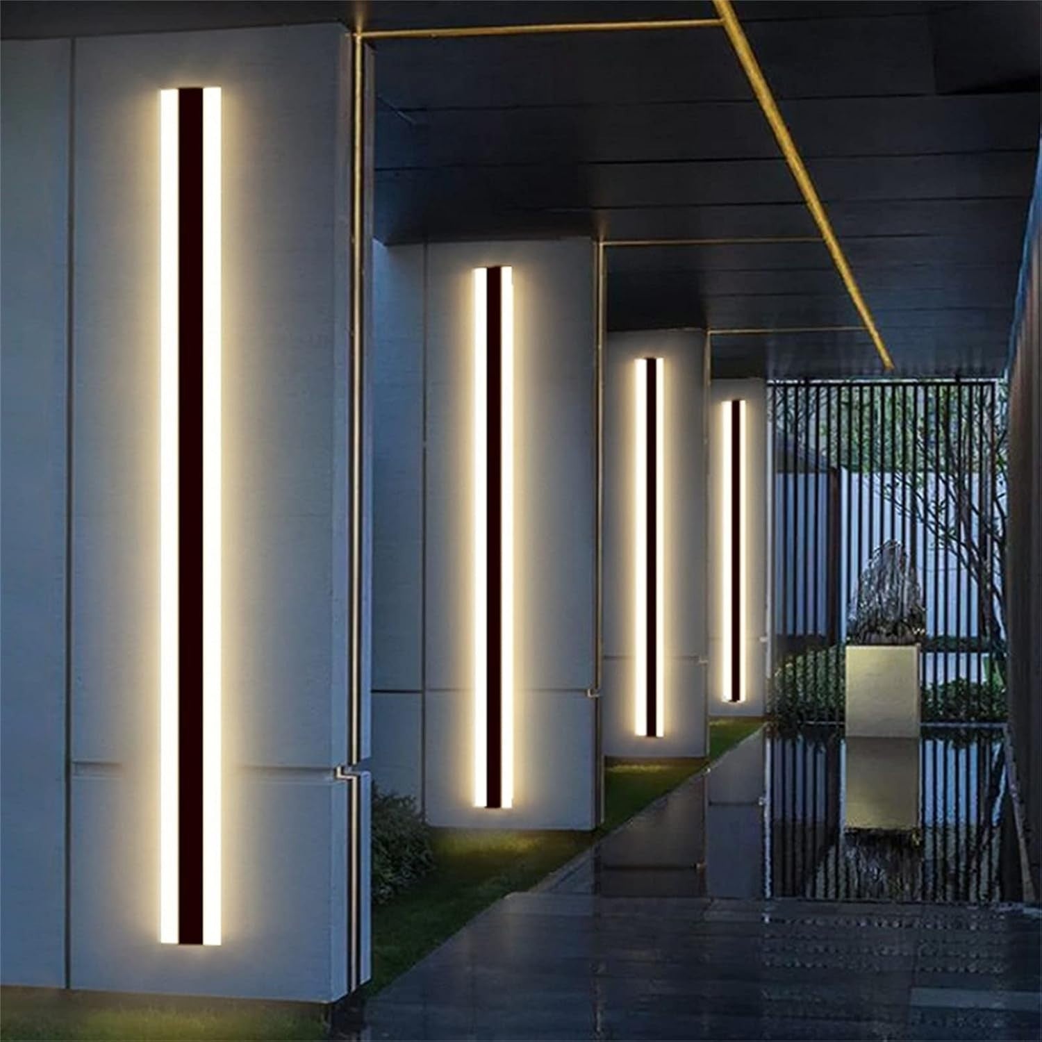 LED Outdoor Wall Light 120CM Black Sconce IP67 Waterproof 6000K Cold White
