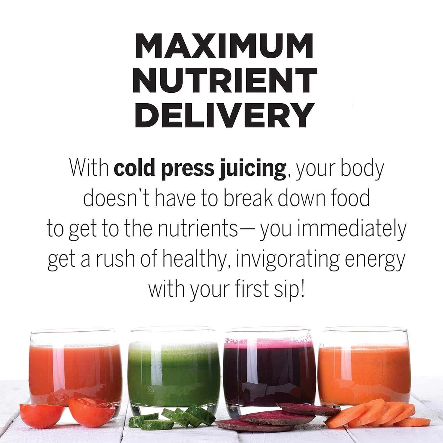 Cold Press Slow Juicer Triple Stage Masticating 200W Compact Quiet