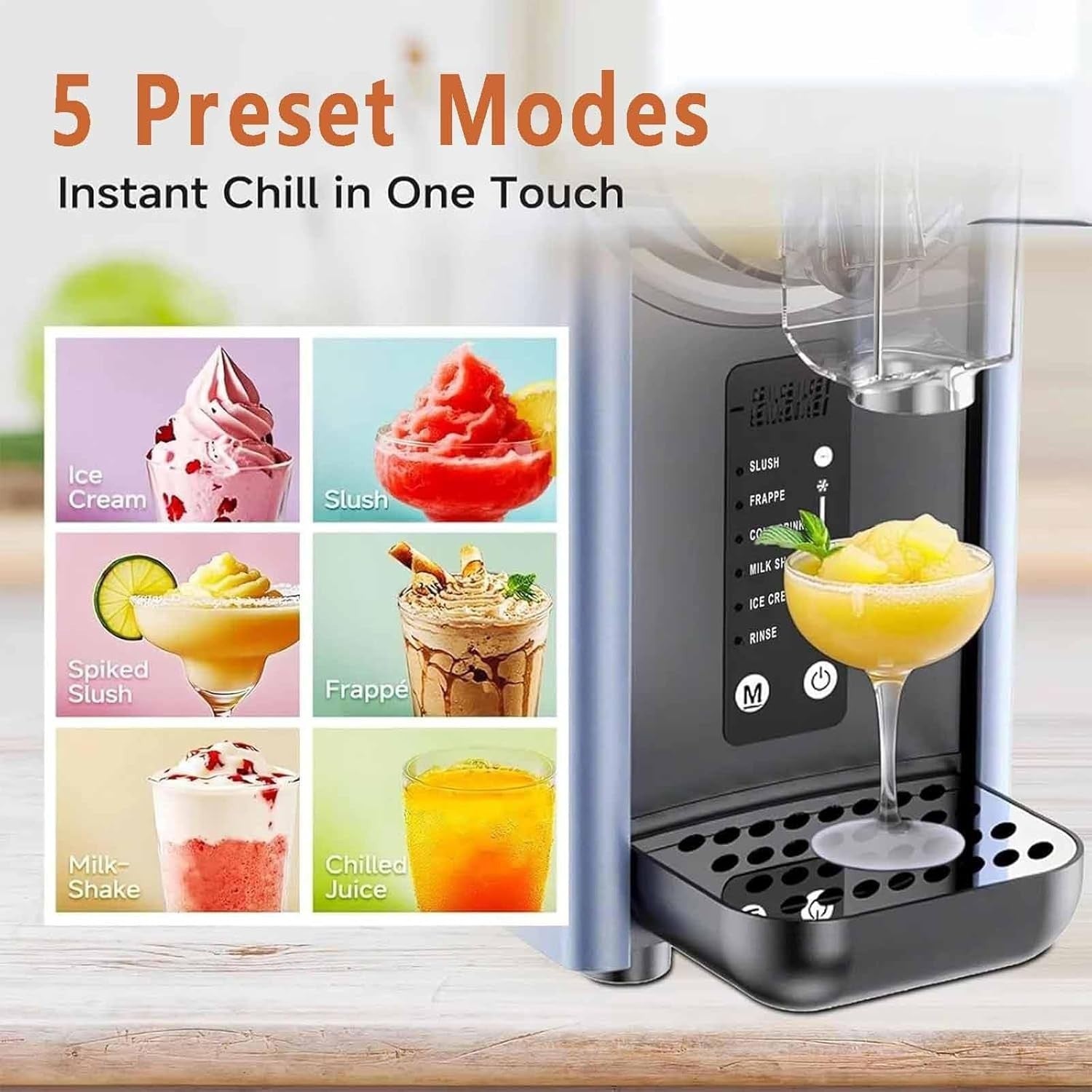 Slush Machine Frozen Drink Maker Self Cleaning 12H Timer LED Touch