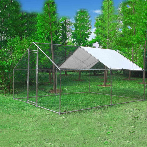 Extra Large Walk In Chicken Run Outdoor Metal Pet Enclosure 4x3x2m
