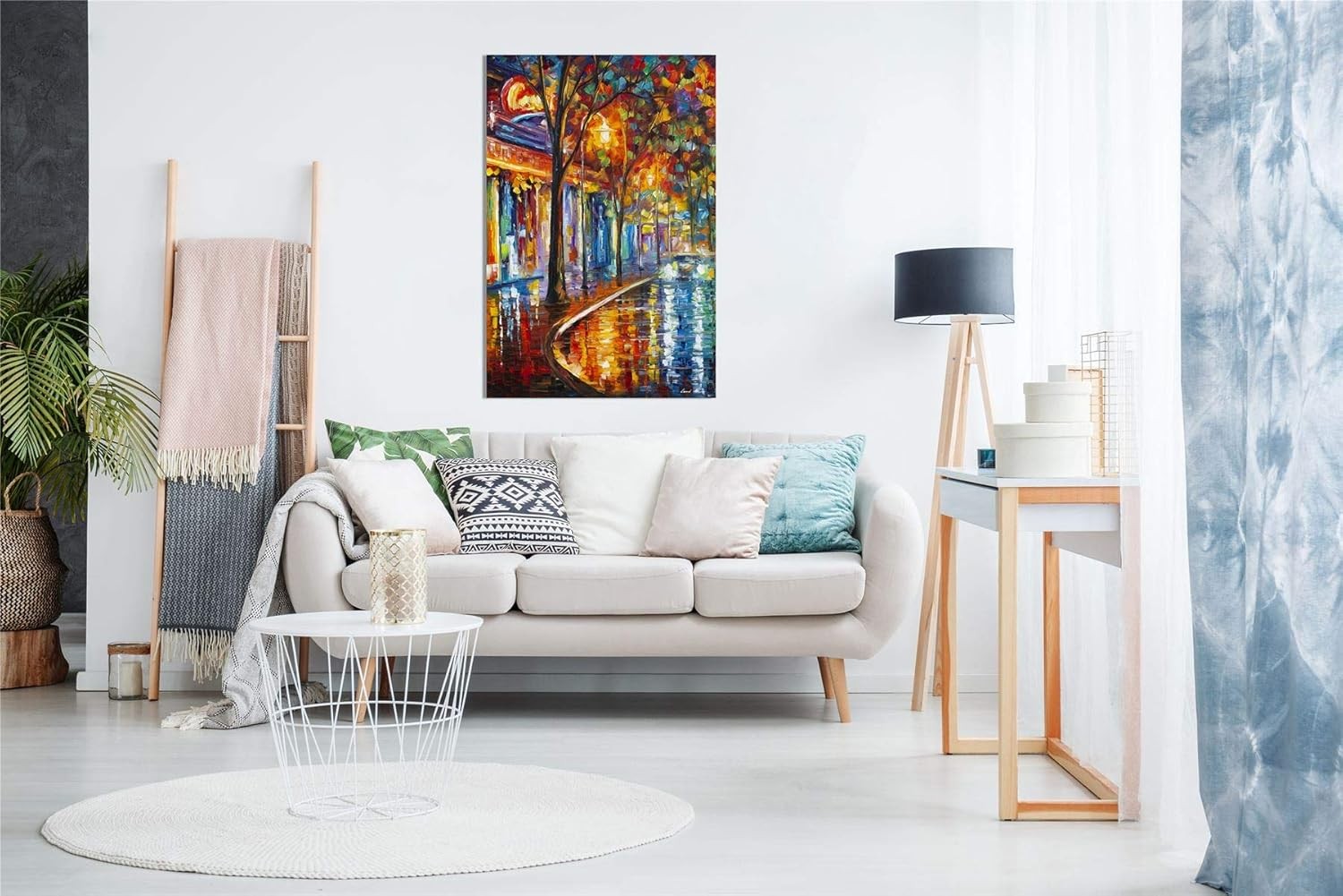 Night Street Cafe Canvas Wall Art Print Cityscape Living Room Decor 30x20