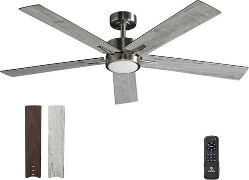 Vagizm 52" Ceiling Fan with Light, Remote, Dimmable, DC Motor,5 Blades, Modern