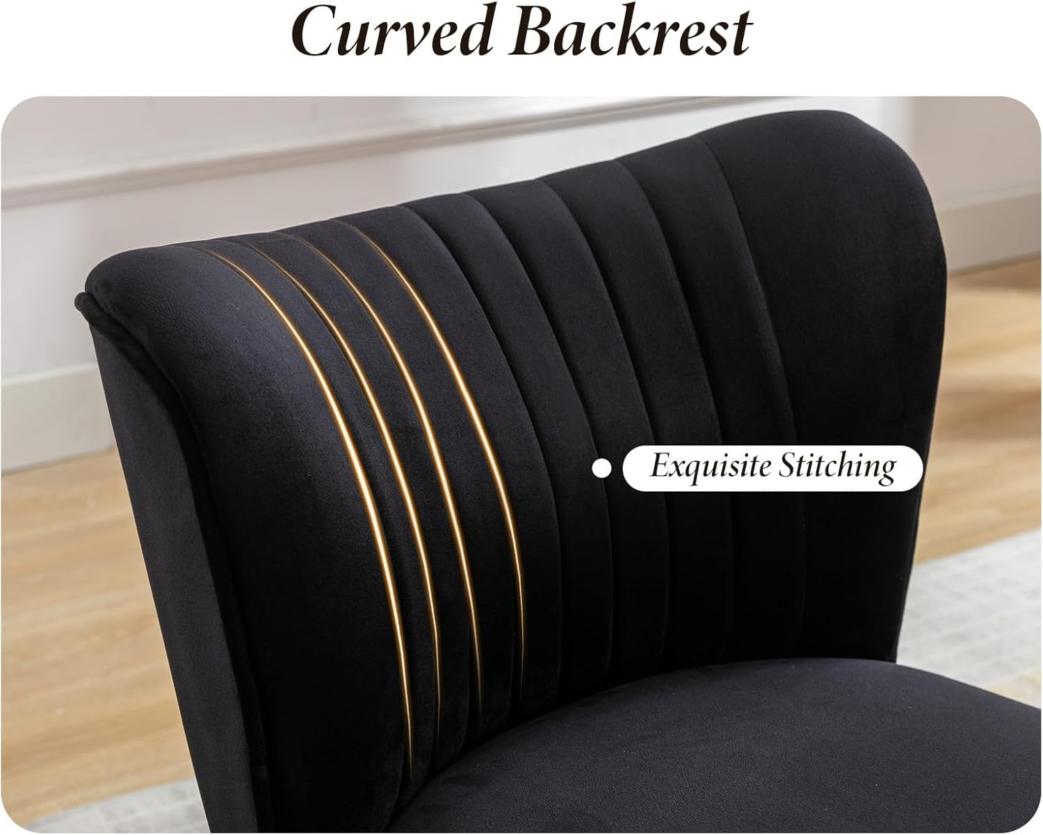 Black Velvet Accent Tub Chair Gold Legs Modern Armchair