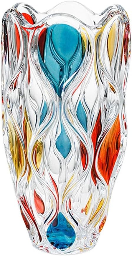 Colorful Hand Painted Glass Vase Tall Luxury Flower Vase Modern Home Decor