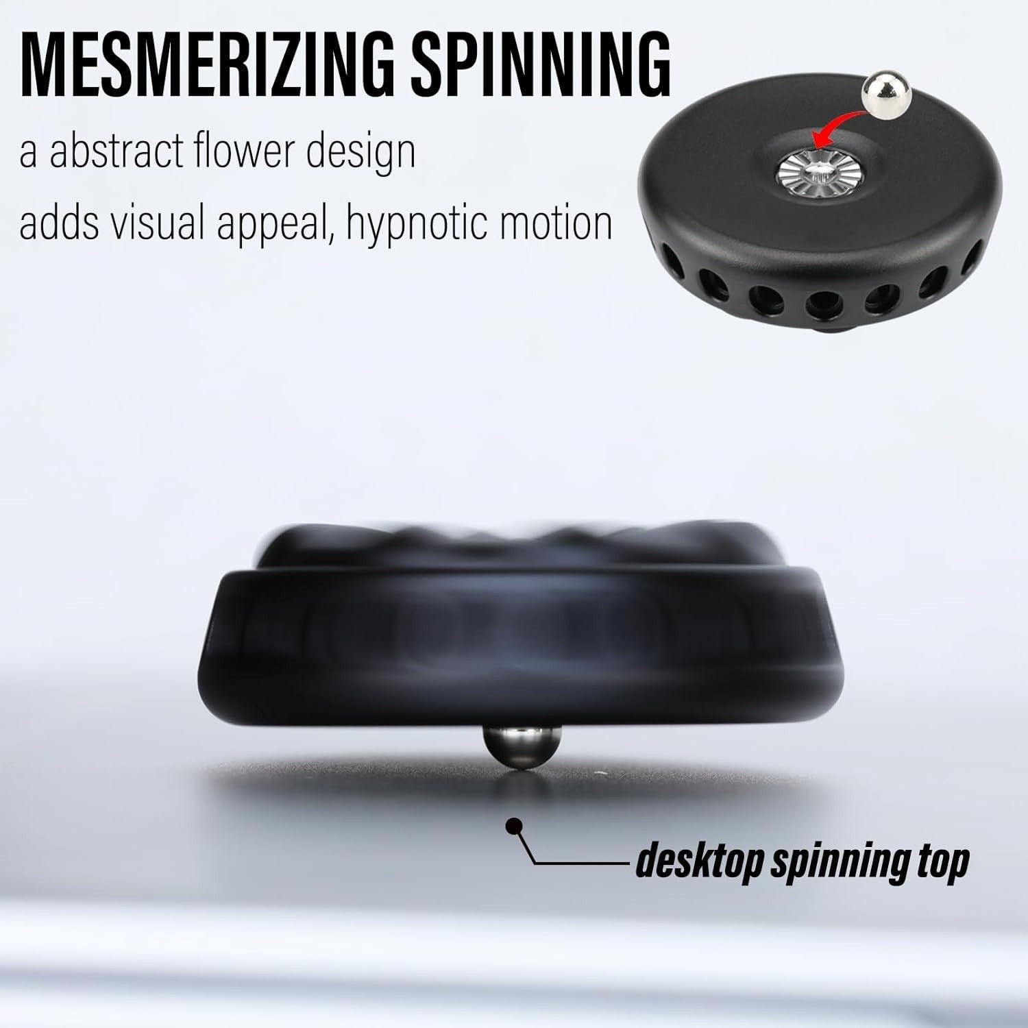 Black Flower Metal Fidget Spinner Silent DIY Coin Top Slider