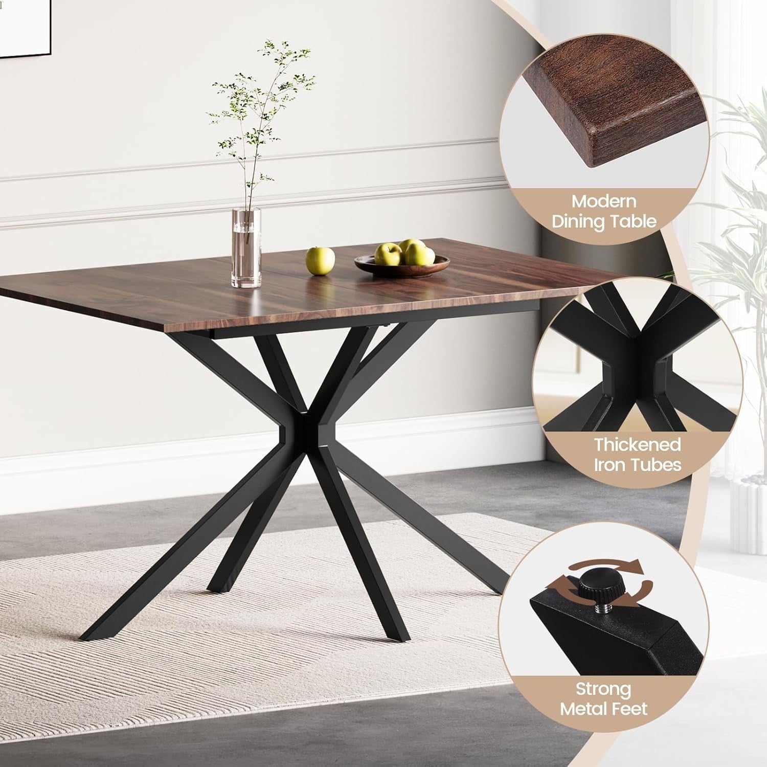 Extendable Dining Table 120-160cm Wood Effect Kitchen