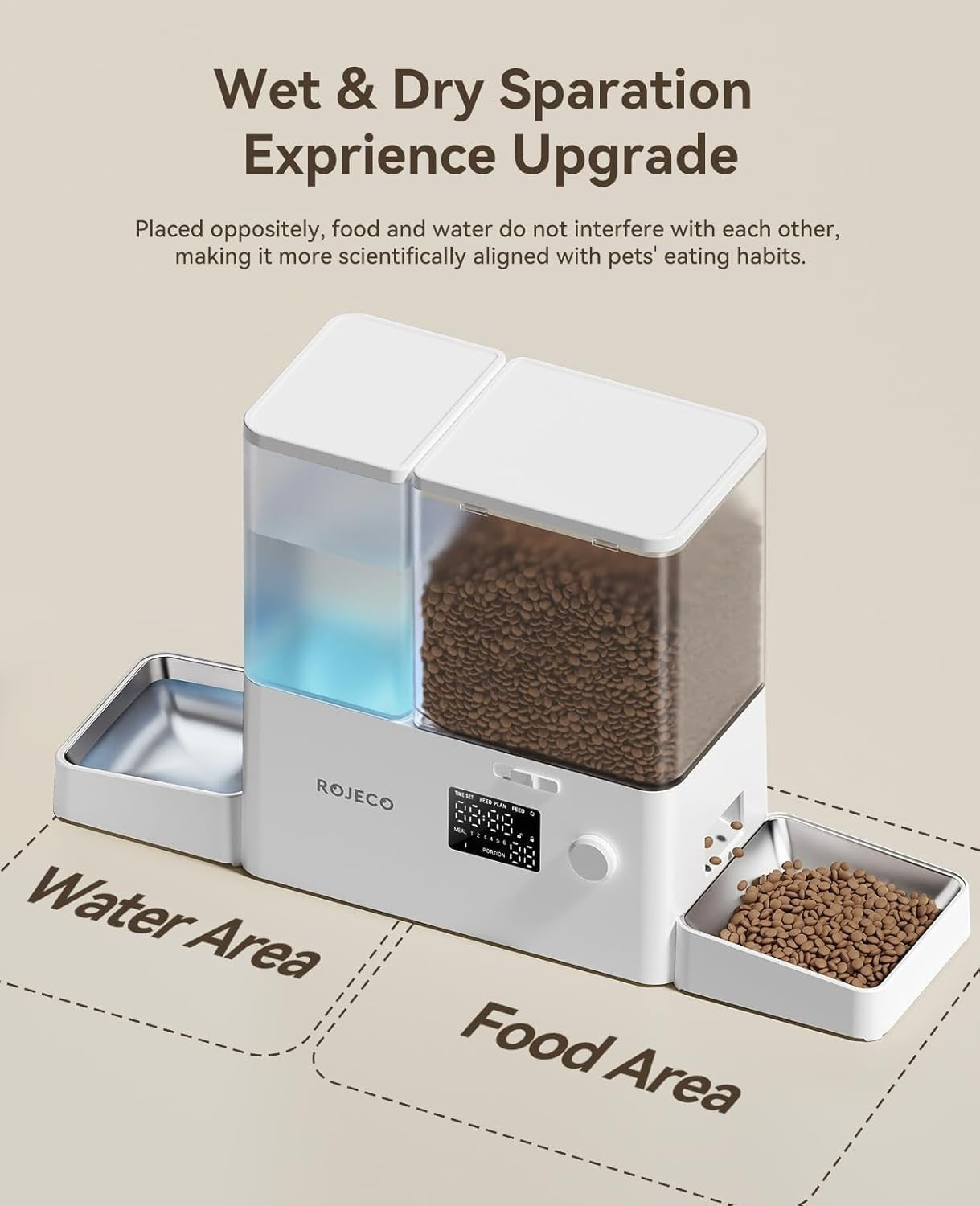 2 in 1 Automatic Cat Feeder Water Dispenser 8.5L Timer Pet Feeder