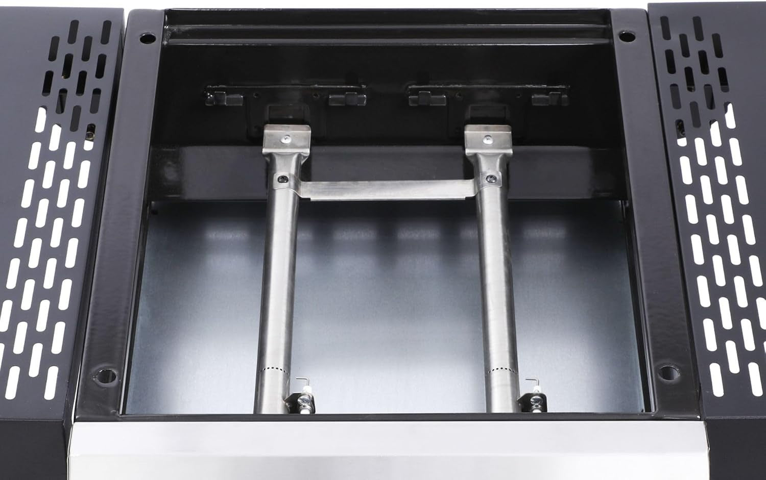 2 Burner Gas BBQ Grill with Pizza Oven Stone | Cast Iron Grates