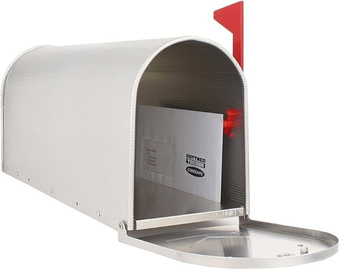 Lockable Aluminium Mailbox with Stand Mount Secure Post Box White Finish