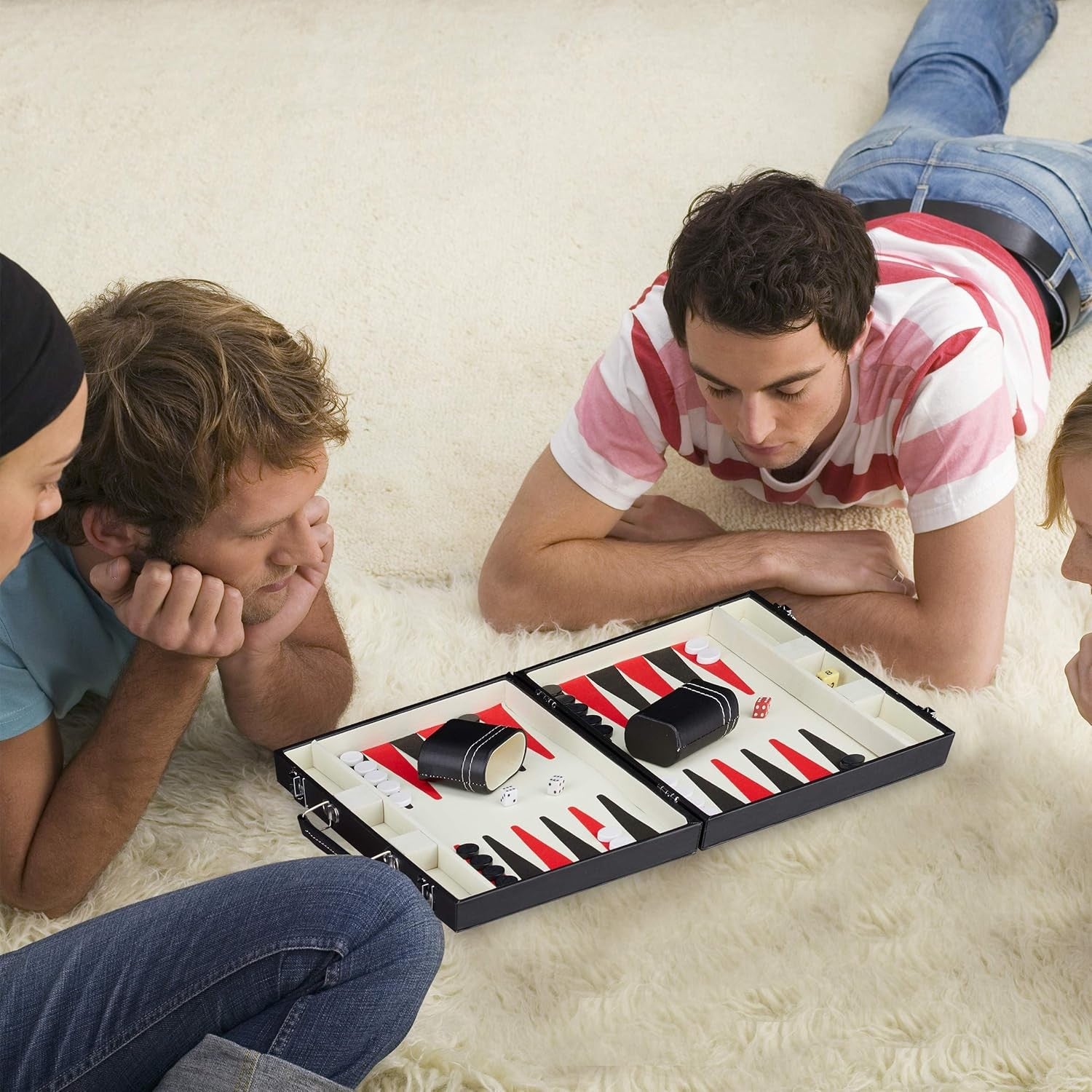 Backgammon Set Large Folding Case Classic Strategy Board Game 47x36cm