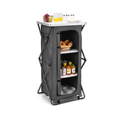 Folding Camping Cupboard 3 Shelves Waterproof Portable BBQ Storage Unit