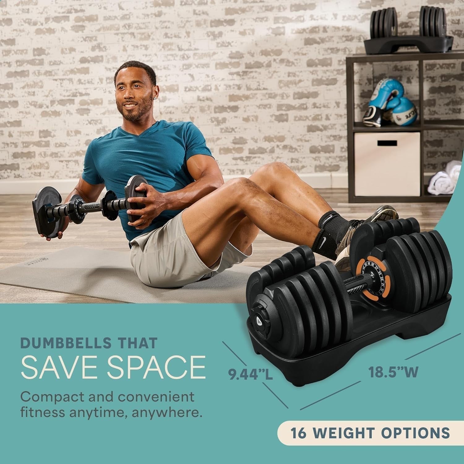 90lb Adjustable Dumbbell Single Quick Change Rotating Home Gym Weight